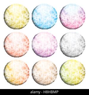 Modern set of colorfull abstract circles . Molecule and communication with connected dots , lines. Vector Illustration Stock Vector
