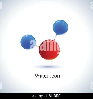 Vector template water icon . Molecule for medicine, science, technology , chemistry, biotechnology Stock Vector