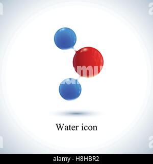 Vector template water icon . Molecule for medicine, science, technology , chemistry, biotechnology Stock Vector