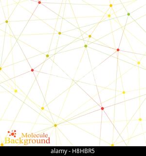 Graphic background molecule and communication. Colorful Dots with connections for your design. Vector illustration Stock Vector