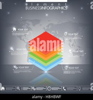 Modern infographic vector template . Can be used for workflow layout, diagram, chart, web design Stock Vector