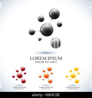 Modern set icon dna and molecule. Vector template for medicine, science, technology , chemistry, biotechnology Stock Vector