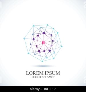 Modern icon dna and molecule. Vector template for medicine, science, technology , chemistry, biotechnology Stock Vector
