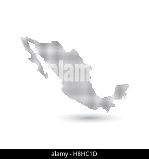 Grey Map Mexico In The Dot . Vector illustration Stock Vector