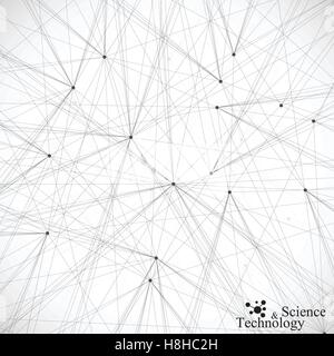 Geometric background molecule and communication. Connected lines with dots .Vector illustration Stock Vector