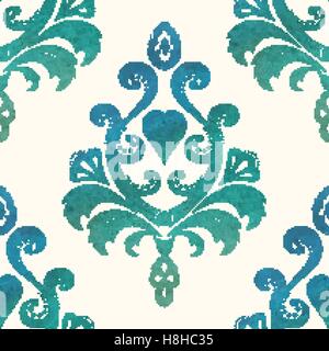 Watercolor seamless wallpapers in the style of Baroque . Vector Illustration Stock Vector