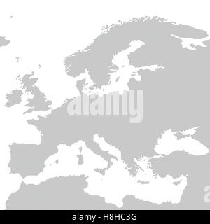 Grey map of Europe in the dot. Vector illustration Stock Vector