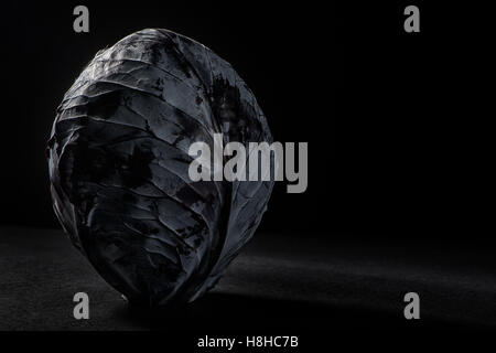 Red cabbage on a black background Stock Photo