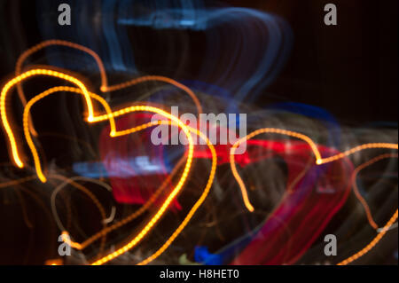 shape of heart - abstract Light Painting Stock Photo