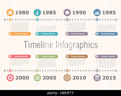 Horizontal timeline infographics design template Stock Photo