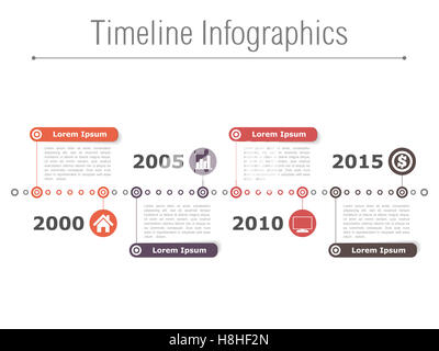 Horizontal timeline infographics design template Stock Photo