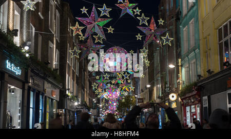 Christams lights in Carnaby Street, London Stock Photo