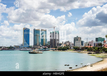 Skyscrapers on the coastline of Dar Es Salaam, Tanzania Stock Photo