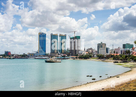 Skyscrapers on the coastline of Dar Es Salaam, Tanzania Stock Photo