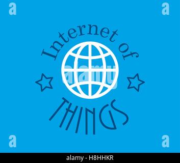 Internet of things. Technology vector illustration. IoT modern global network symbol icon. Internet of things concept flat abstr Stock Vector