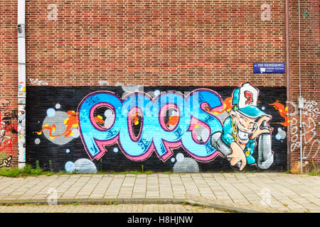Graffiti on a wall on Ms. van Riemsdijkweg in Amsterdam Stock Photo