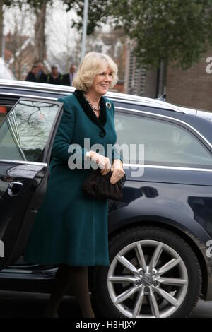 HRH The Duchess of Cornwall visits Rotherham - February 2009 Stock Photo