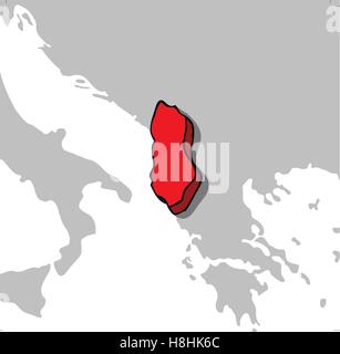 Albania 3d map Stock Vector