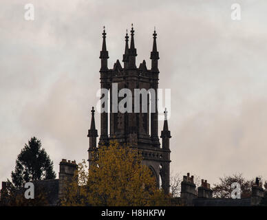 St. Stephen's Church spire, in Bath. A church positioned above the UNESCO World Heritage city of Bath, Somerset, UK Stock Photo