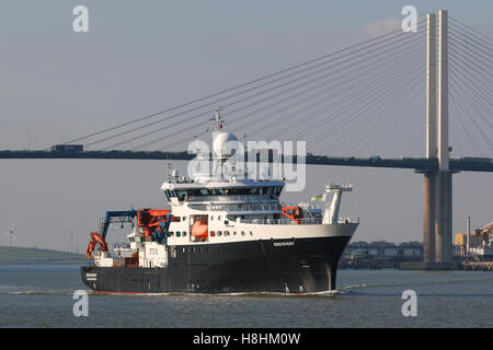 RRS Discovery pictured on a visit to the Thames in 2015 Stock Photo