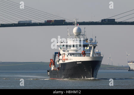 RRS Discovery pictured on a visit to the Thames in 2015 Stock Photo