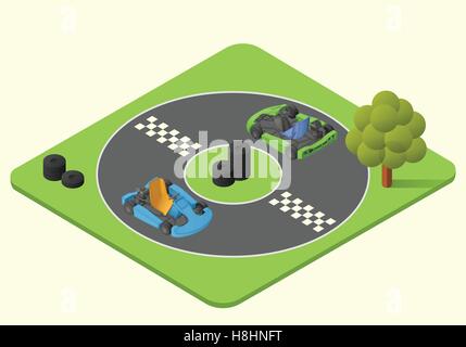 kart sport car vector Stock Vector
