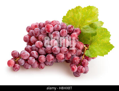 red grapes isolated Stock Photo