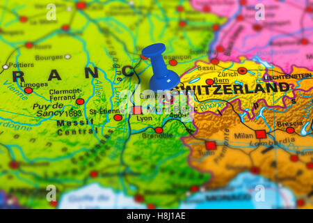 Geneva Switzerland map Stock Photo
