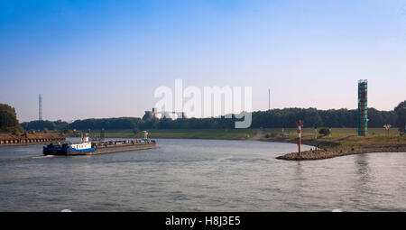 Germany, Ruhr area, Duisburg, the mouth of the river Ruhr into the river Rhine. Stock Photo