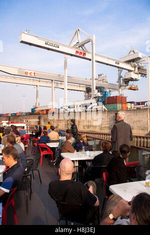 Germany,  Ruhr area, Duisburg, harbor tour, container habor. Stock Photo