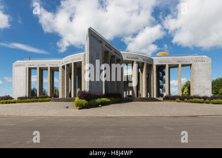 American WW2 memorial Battle of the Bulge in Ardennes at Bastogne, Belgium Stock Photo