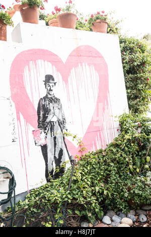 Streets of Carmel-by-the-Sea California Charlie Chaplin Cypress Hotel Stock Photo