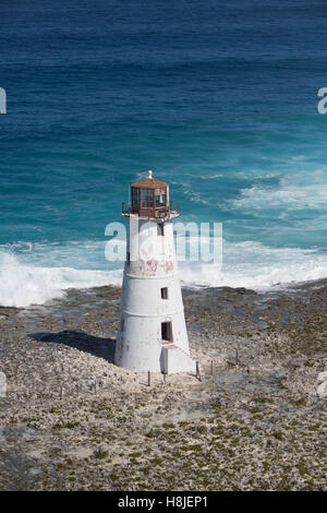 Lighthouse on Paradise Island, Nassau Harbour, Bahamas. Stock Photo