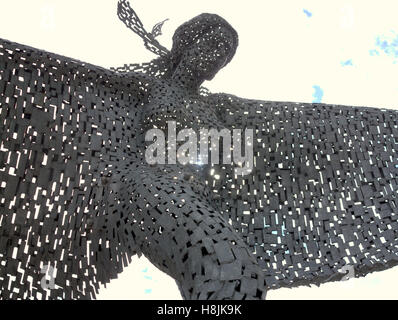 The Rise Sculpture by Andy Scott at Glasgow Harbour flats, Scotland Stock Photo