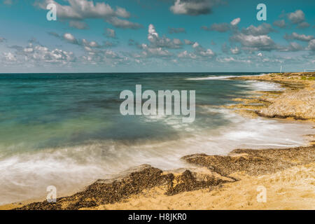 Mediterranean Sea view.  This picture was taken in the city of Paphos in Cyprus. Stock Photo