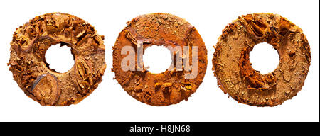 Rusty steel parts isolated on white background. Stock Photo