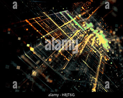 Abstract blurred tech background - digitally generated image Stock Photo