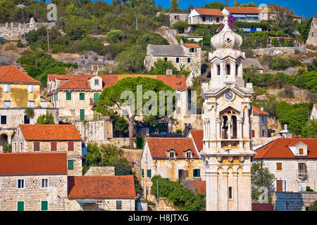 Old stone village of Lozisca on Brac island, Dalmatia, Croatia Stock Photo
