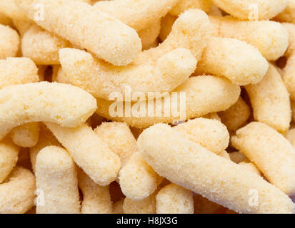 A healthy breakfast. Sweet airy and crunchy corn sticks. Stock Photo