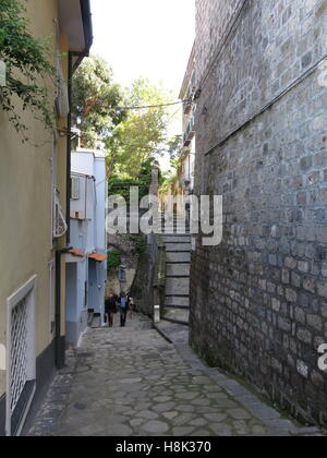 Road leading down to the old port of Sorrento Italy Stock Photo