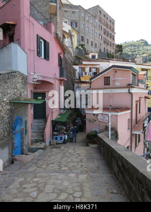 Road leading down to the old port of Sorrento Italy Stock Photo