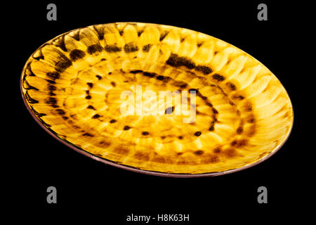 Vintage glazed ceramic plate by Porthmadog Pottery, North Wales. Pattern No 70, designed by A. Williams Stock Photo