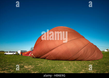 Lancaster, PA hot air balloon and aerial images over farm land. Stock Photo