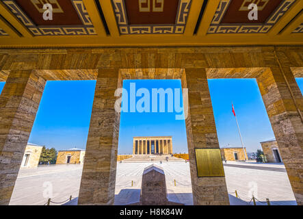 ANKARA, TURKEY - OCTOBER 21, 2016: Anitkabir in Ankara, Turkey. Anitkabir is Mausoleum of Ataturk Stock Photo