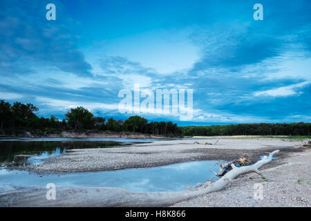 Sunset over the Assiniboine River in Spruce Woods Provincial Park, Manitoba, Canada Stock Photo