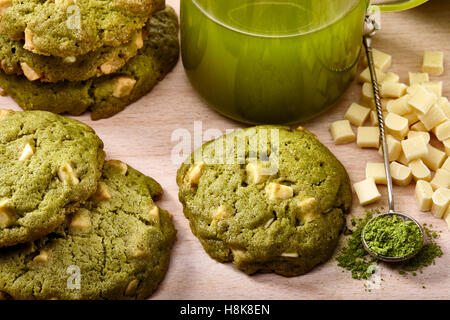 Matcha cookies Stock Photo