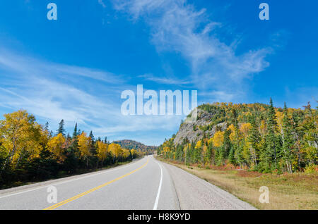 Trans Canada Highway near Superior Lake, Ontario, Canada Stock Photo