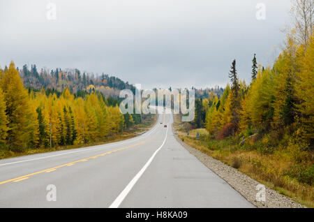 Trans Canada Highway near Superior Lake, Ontario, Canada Stock Photo