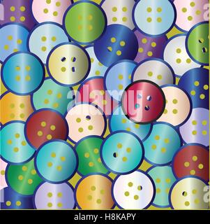 A collection of several multi color buttons Stock Vector