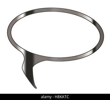 Silver blank speech bubble over a white background Stock Vector